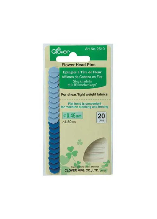 Clover Flower Head Pins Fine - 20 Pack