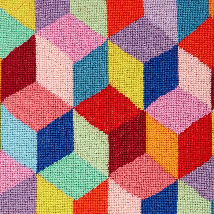 Ehrman Bright Tumbling Blocks Cushion
