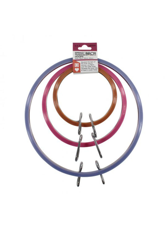 Birch Spring Tension Hoops Set 3" 5" 7"