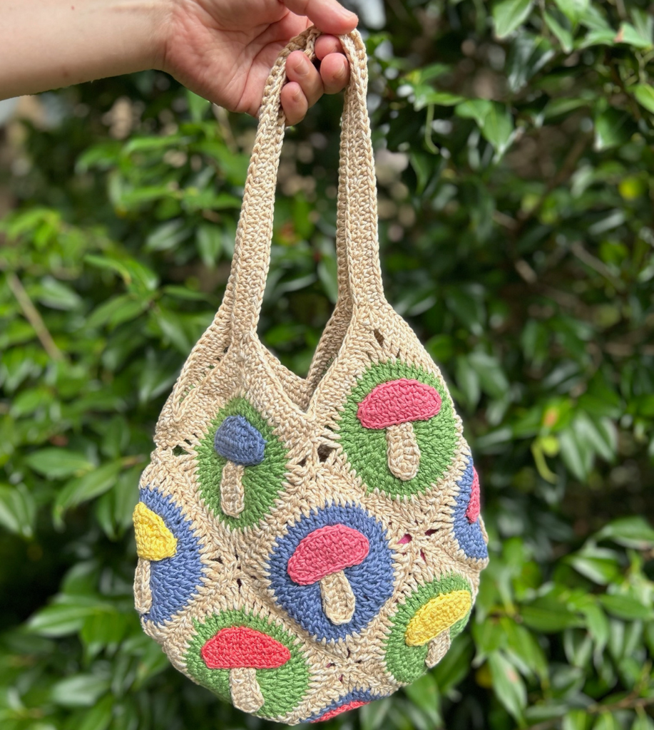 Mushroom Granny Square Tote Bag: Simple and Sweet Crochet Guide