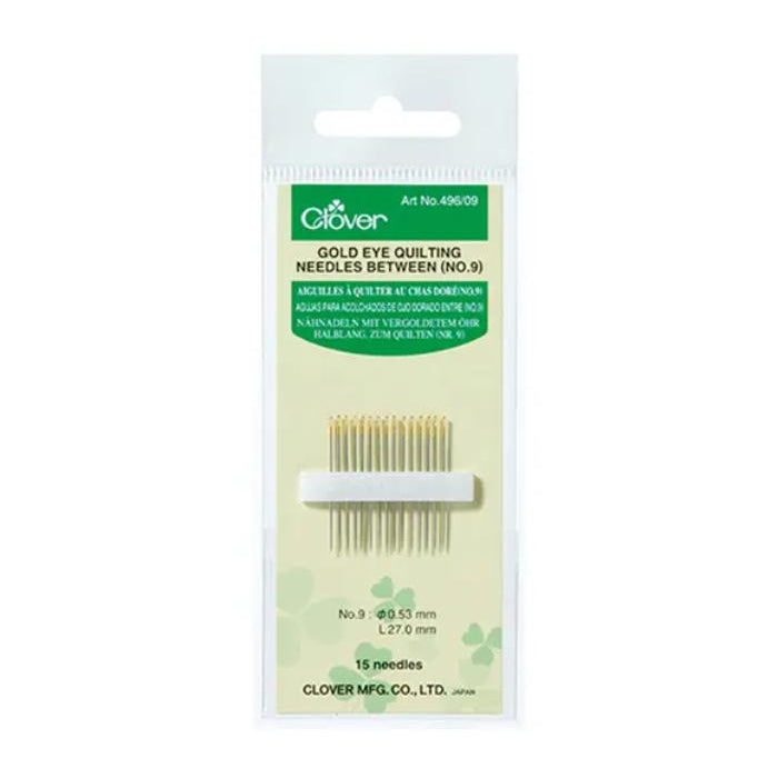 Clover Gold Eye Quilting Needles (No. 9, 10, 12)