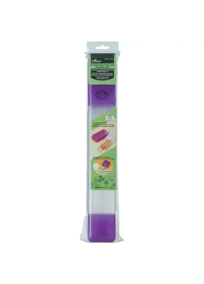 Clover Purple Knitting Needle Case