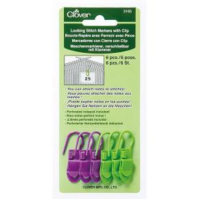 Clover Locking Stitch Markers With Clip