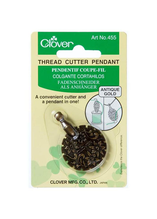 Clover Thread Cutter Pendant – Antique Gold