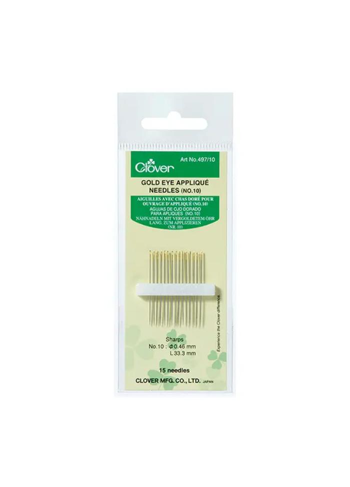 Clover Needles Gold Eye Applique