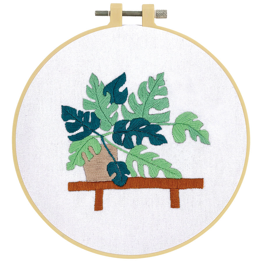 pot plant embroidery Make It Mini Bird on Branch Embroidery Kit