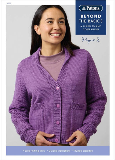 Patons Beyond the Basics Project 2: Textured Sleeve Cardigan 4002