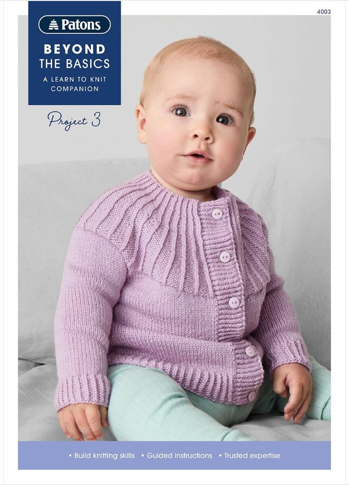Patons Beyond the Basics Project 3: Baby Rib Yoke Cardigan