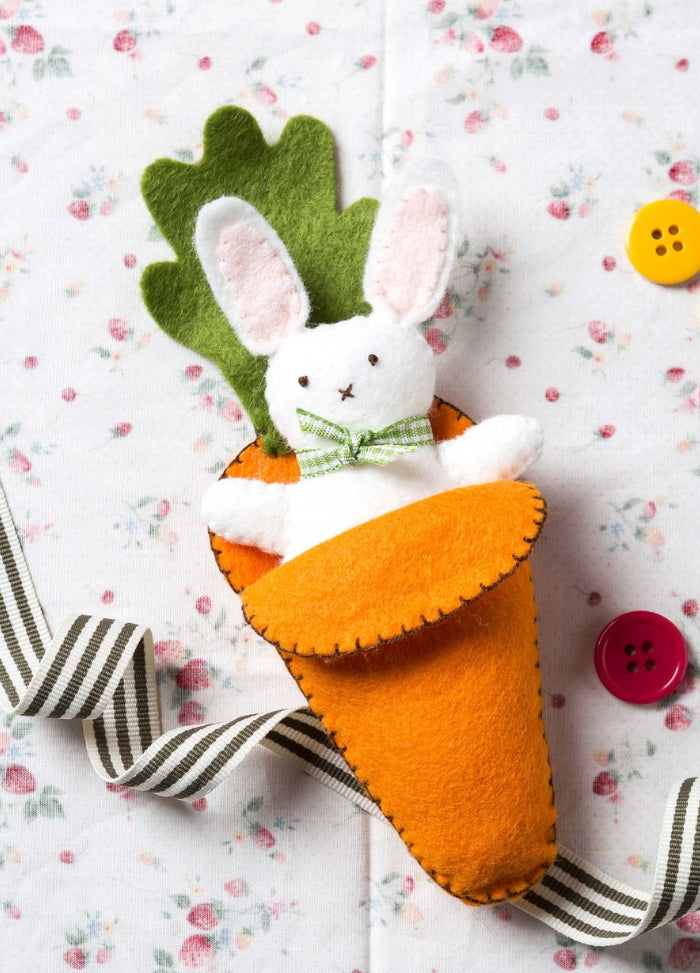 Corinne Lapierre Bunny in Carrot Bed Felt Craft Mini Kit