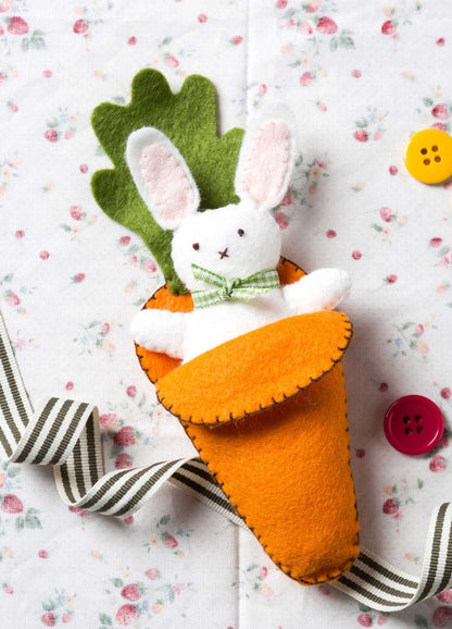 Corinne Lapierre Bunny in Carrot Bed Felt Craft Mini Kit
