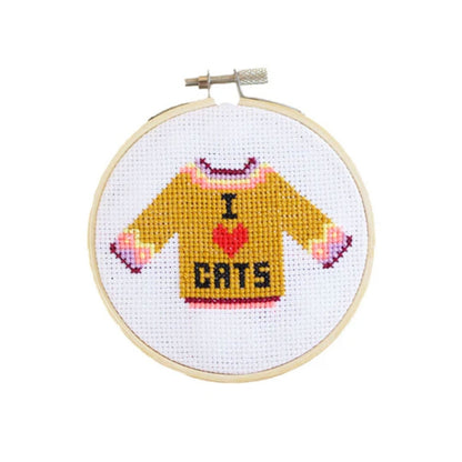 Cotton Clara I Love Cats Cross Stitch Kit