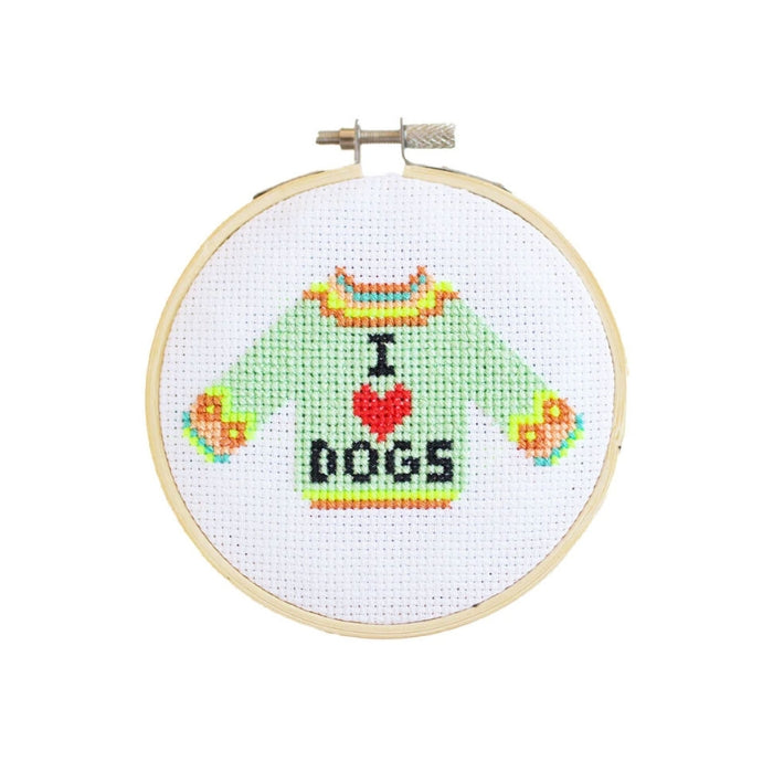 Cotton Clara I Love Dogs Cross Stitch Kit