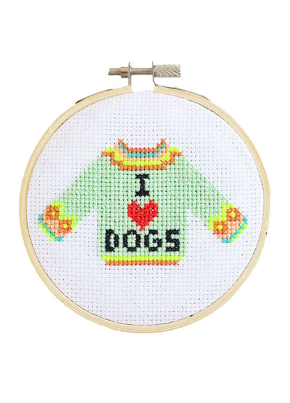 Cotton Clara I Love Dogs Cross Stitch Kit