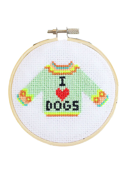 Cotton Clara I Love Dogs Cross Stitch Kit