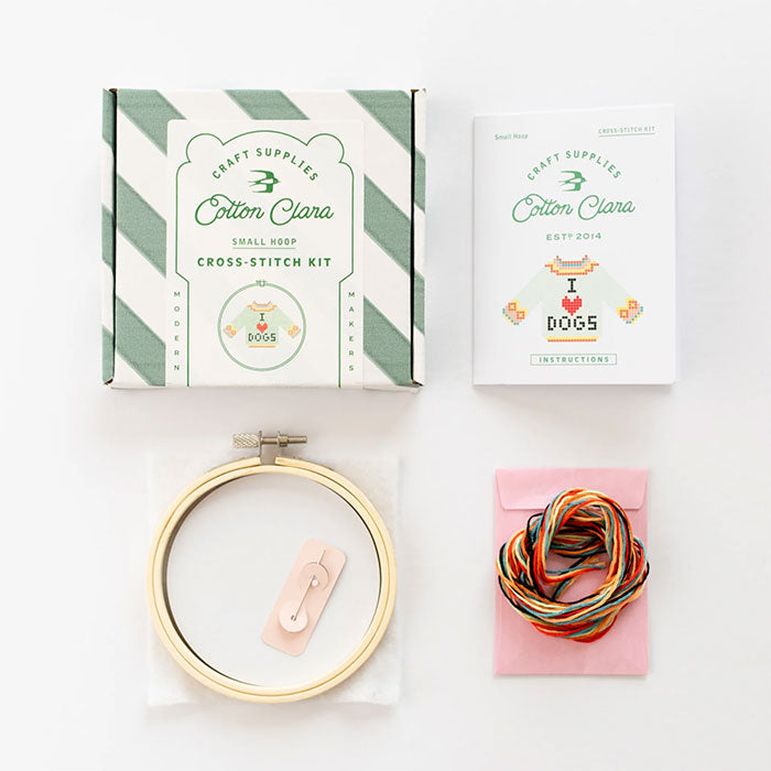 Cotton Clara I Love Dogs Cross Stitch Kit