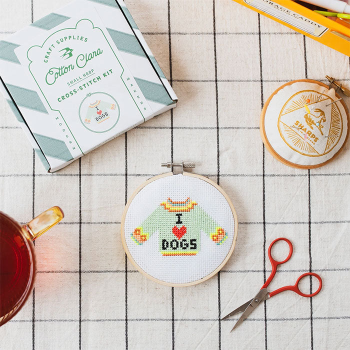 Cotton Clara I Love Dogs Cross Stitch Kit