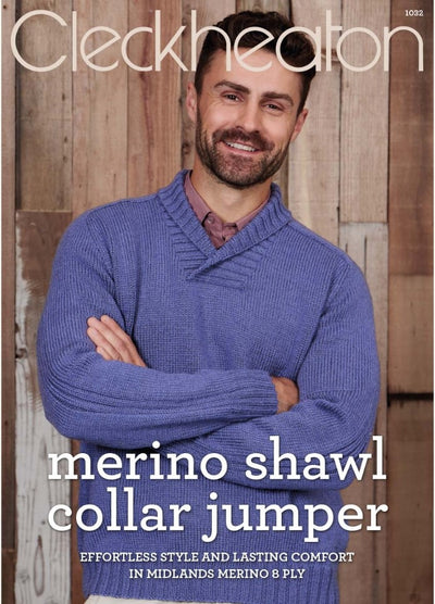 Cleckheaton Merino Shawl Collar Jumper Pattern