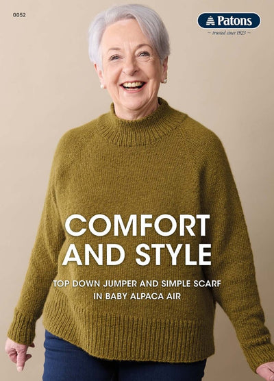 Patons Comfort and Style Jumper & Scarf Pattern 0052