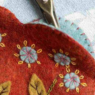 Corinne Lapierre Embroidered Scissors Pouch and Pin Cushion Felt Craft Mini Kit