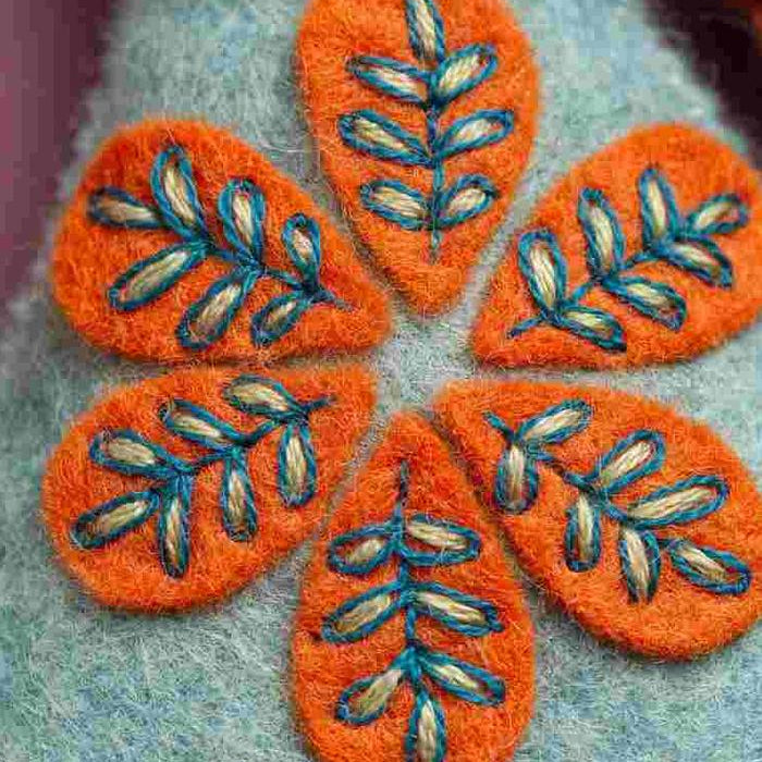 Corinne Lapierre Folk Embroidered Cat Felt Craft Mini Kit