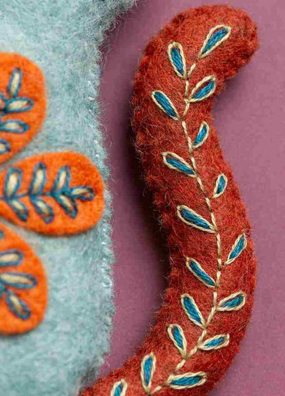 Corinne Lapierre Folk Embroidered Cat Felt Craft Mini Kit