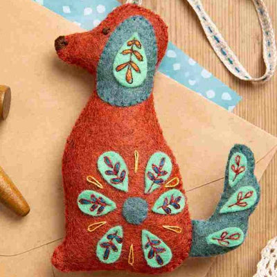 Corinne Lapierre Folk Embroidered Dog Felt Craft Mini Kit