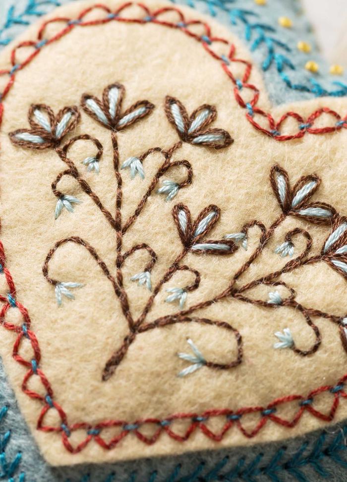 Corinne Lapierre Embroidered Heart Felt Craft Mini Kit