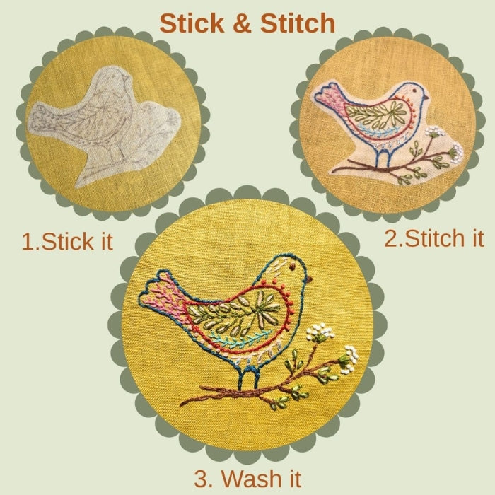 Corinne Lapierre Folk Birds Stick and Stitch Embroidery Designs