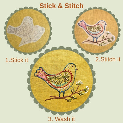 Corinne Lapierre Folk Birds Stick and Stitch Embroidery Designs