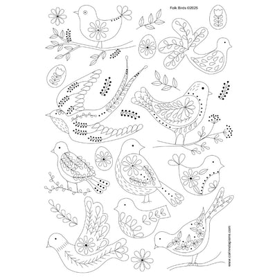 Corinne Lapierre Folk Birds Stick and Stitch Embroidery Designs