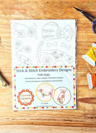 Corinne Lapierre Folk Dogs Stick and Stitch Embroidery Designs