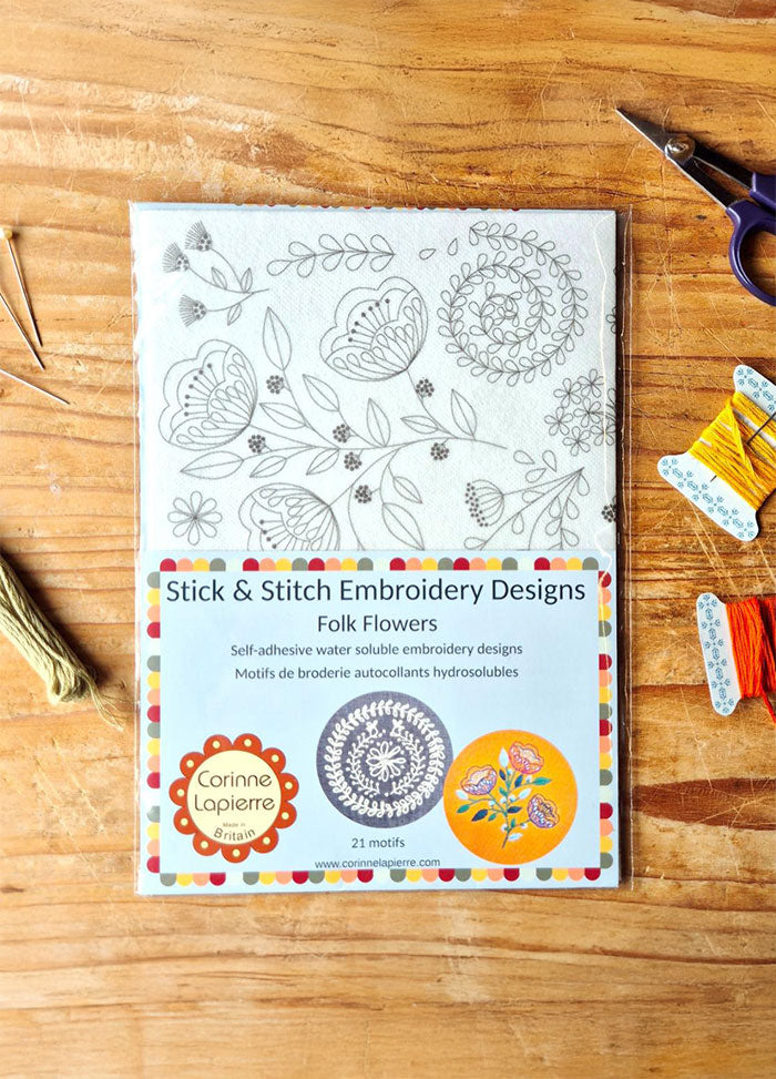 Corinne Lapierre Folk Flower Stick and Stitch Embroidery Designs