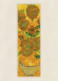DMC National Gallery Cross Stitch Bookmark Kit - Sunflowers Vincent Van Gogh