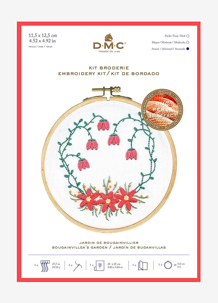 DMC Bougainvillea's Garden Embroidery Kit With Hoop