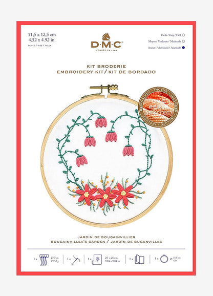 DMC Bougainvillea's Garden Embroidery Kit With Hoop