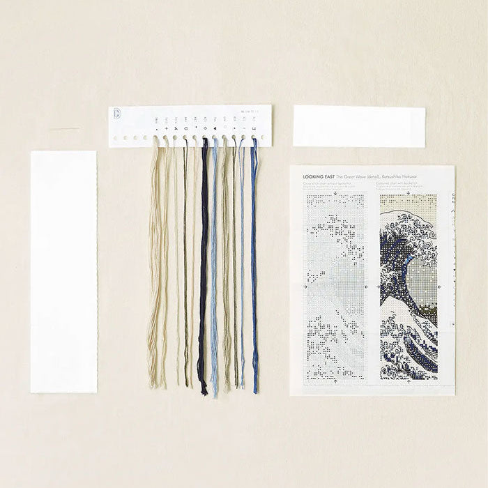 DMC British Museum Cross Stitch Bookmark Kit - The Great Wave by Katsushika Hokusai
