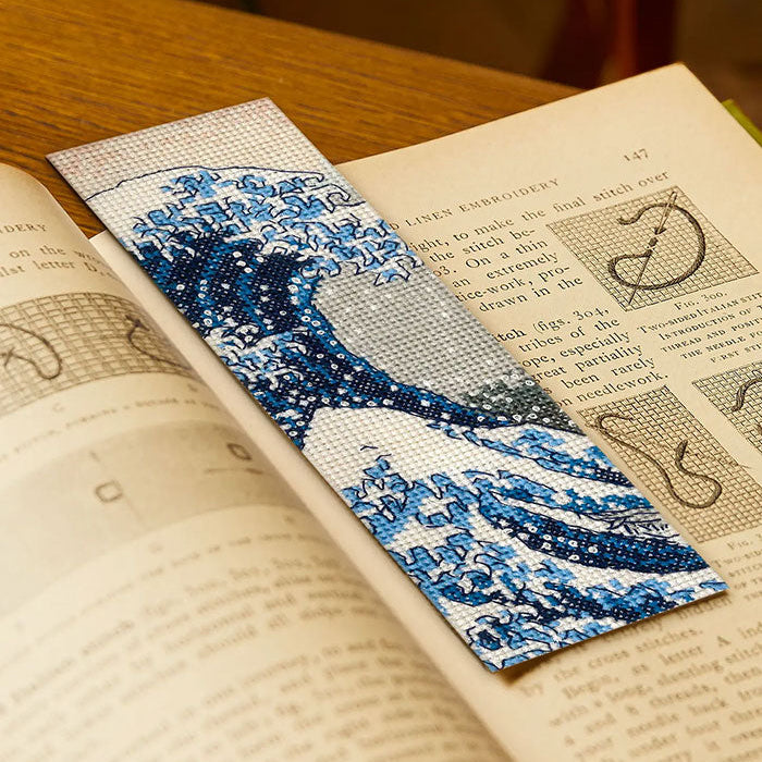 DMC British Museum Cross Stitch Bookmark Kit - The Great Wave by Katsushika Hokusai