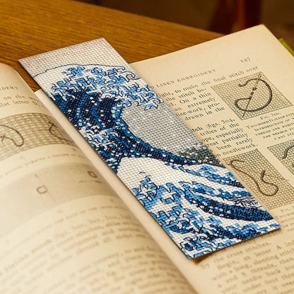 DMC British Museum Cross Stitch Bookmark Kit - The Great Wave by Katsushika Hokusai
