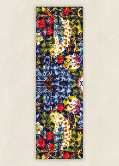 DMC V&A Cross Stitch Bookmark Kit - Strawberry Thief William Morris