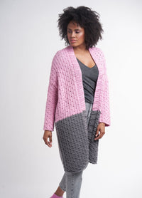 Dash jumper pattern, a modern knit with clean lines and subtle color blocking, designed in Rowan Big Wool yarn.