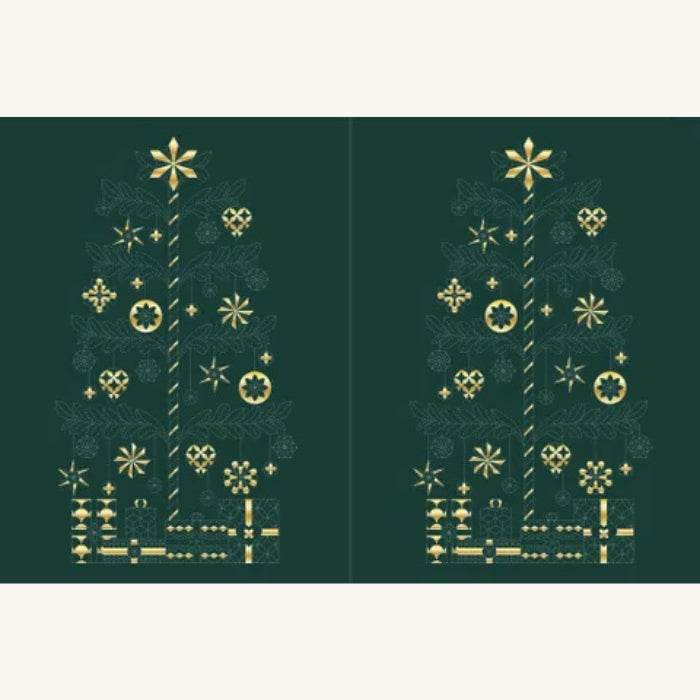 Devonstone Christmas Tree Sashiko Panel - Green