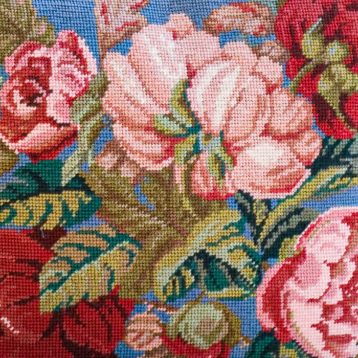 Ehrman Blooming Roses Blue Cushion