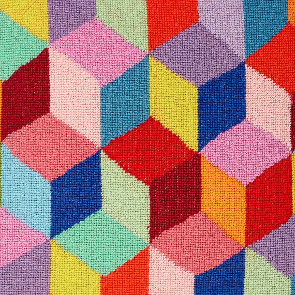 Ehrman Bright Tumbling Blocks Cushion