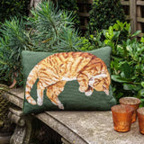 Ehrman - Marmalade Cat Green Cushion