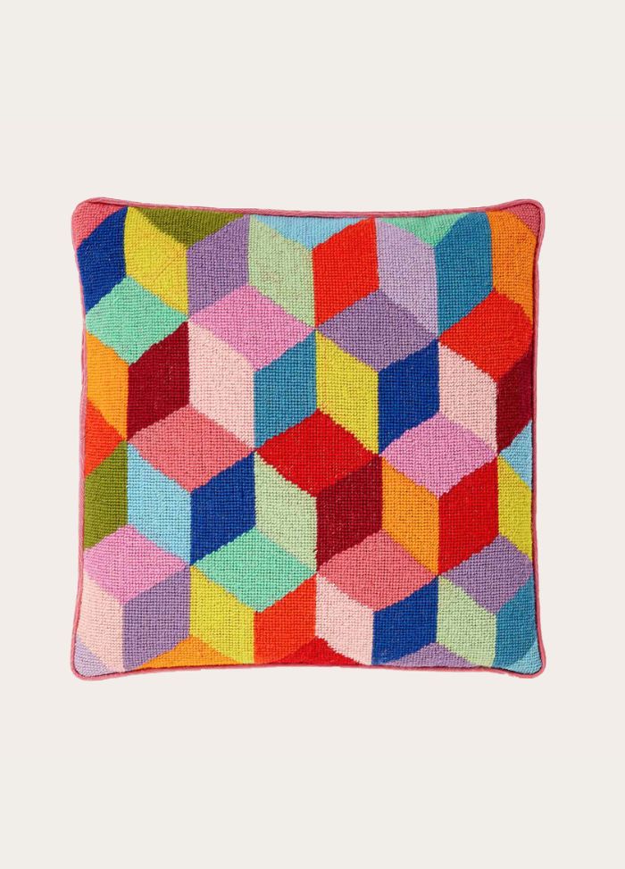 Ehrman Bright Tumbling Blocks Cushion
