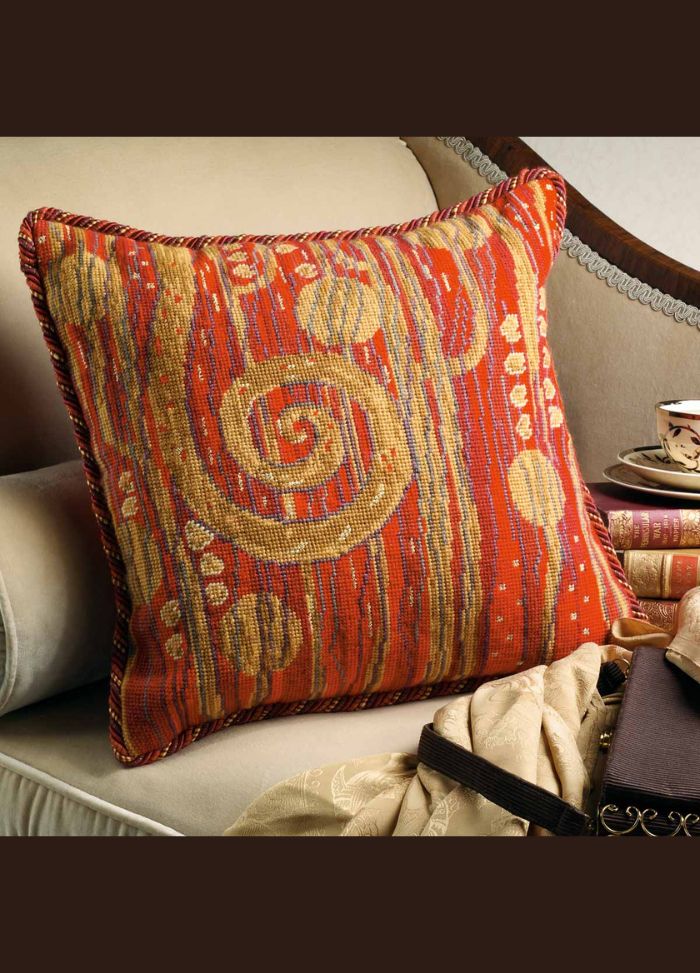Ehrman Klimt Red Cushion