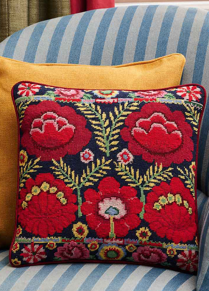 Ehrman Embroidered Flowers Cushion