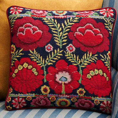 Ehrman Embroidered Flowers Cushion