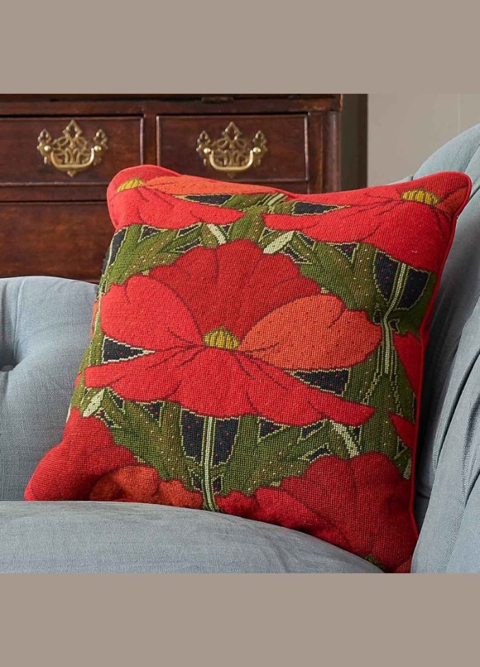 Ehrman Poppies Cushion