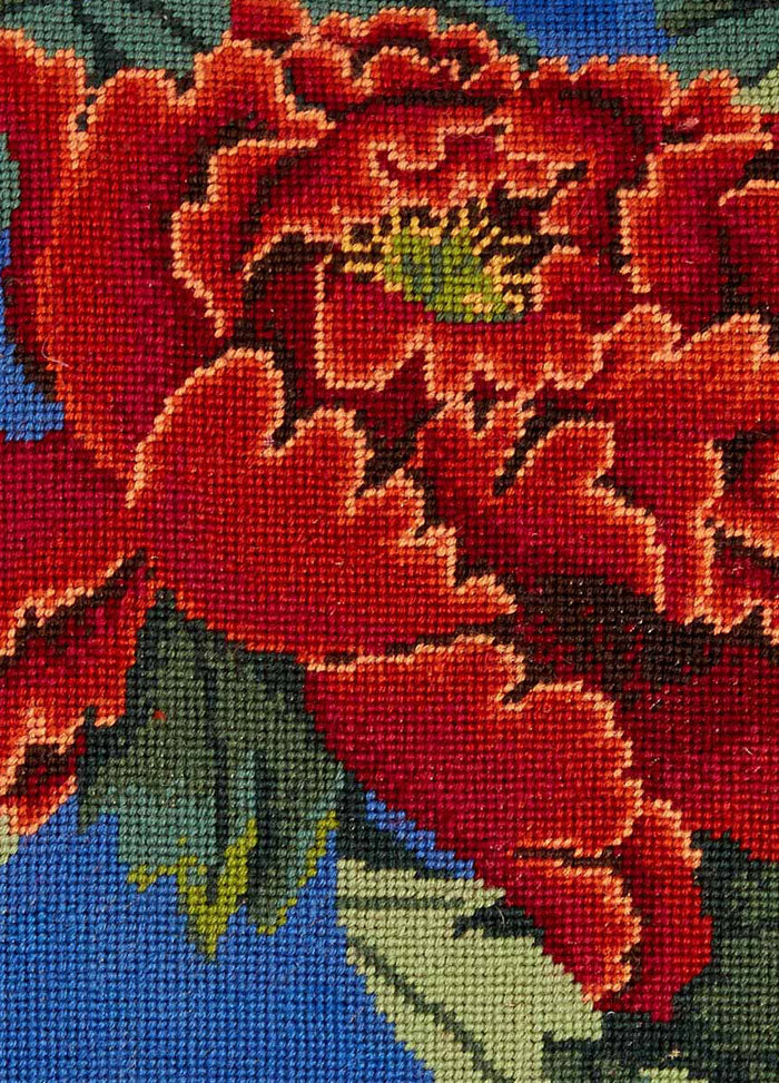 Ehrman Red Chinese Peony Cushion